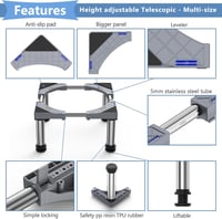DEWEL Állítható Hűtőgép Alap 23-26 cm Magasság Mosogatógép Fagyasztó Szekrény Szürke - Grey (23-26 cm) 3