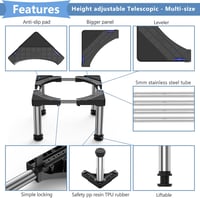 DEWEL Állítható Hűtőgép Alap 28-31 cm Magasság Mosogatógép Fagyasztó Konyhai Szekrény Fekete - Black(28-31cm) 4