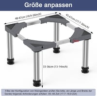 DEWEL Állítható Magasító Talp Hűtőhöz Mosogatógéphez 33-36 cm Szürke 2