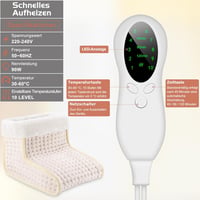 DEWEL elektromos lábmelegítő 10 fokozat 3 időzítés mosható bélés 4