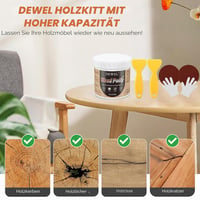 DEWEL Fa Kitöltő Javítókészlet 500g Fehér Spatulával Vízoldható 6