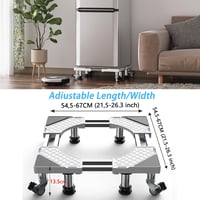 DEWEL Mosógép Alap 4 Lábbal és 4 Kerékkel, 500 kg Terhelhetőség, Hűtőhöz és Szárítógéphez - White(4 Feet + 4 Wheels) 6
