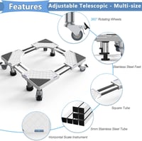 DEWEL Mosógép Alap 4 Lábbal és 4 Kerékkel, 500 kg Terhelhetőség, Hűtőhöz és Szárítógéphez - White(4 Feet + 4 Wheels) 3