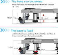 DEWEL Mosógép Alap 4 Lábbal és 4 Kerékkel, 500 kg Terhelhetőség, Hűtőhöz és Szárítógéphez - White(4 Feet + 4 Wheels) 8