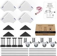 DEWEL Mosógép Alap 4 Lábbal és 4 Kerékkel, 500 kg Terhelhetőség, Hűtőhöz és Szárítógéphez - White(4 Feet + 4 Wheels) 5