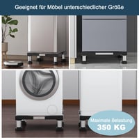 DEWEL Mosógép és szárítógép állvány állítható alátét 44,5-67 cm szélesség 18-22 cm magasság 350 kg teherbírás Fekete 7
