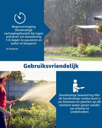 DEWENWILS Öntözési Időzítő 4 Független Kimenettel, Manuális Esőkésleltetéssel, 3/4 Colos Csatlakozóval, Kerti Öntözésvezérlő 4