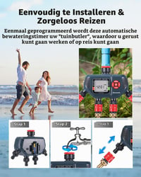 DEWENWILS Öntözési Időzítő 4 Független Kimenettel, Manuális Esőkésleltetéssel, 3/4 Colos Csatlakozóval, Kerti Öntözésvezérlő 7