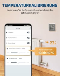 DEWENWILS Zigbee okos termosztát radiátorhoz, programozható fűtésszabályozás, Alexa és Google Home kompatibilis 5