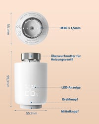 DEWENWILS Zigbee okos termosztát radiátorhoz, programozható fűtésszabályozás, Alexa és Google Home kompatibilis 7