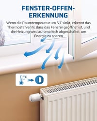 DEWENWILS Zigbee okos termosztát radiátorhoz, programozható fűtésszabályozás, Alexa és Google Home kompatibilis 6