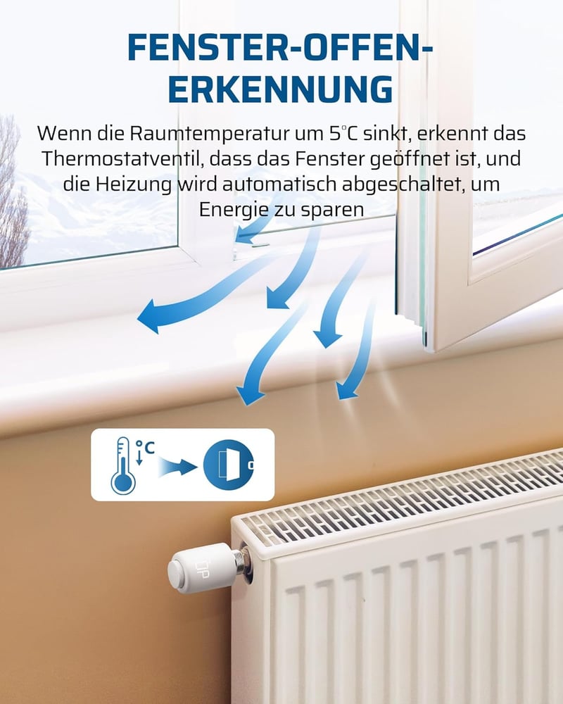 DEWENWILS Zigbee okos termosztát radiátorhoz, programozható fűtésszabályozás, Alexa és Google Home kompatibilis