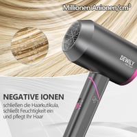 Uscător de păr ionic DEWILY pentru călătorii, pliabil, profesional, cu design compact 7