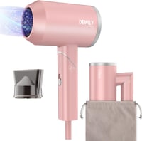 DEWILY összecsukható ionos hajszárító utazáshoz, 3 hőfok, csendes működés - Pink-1 Nozzle 1