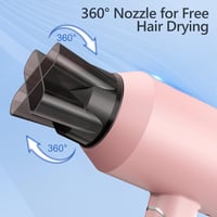 DEWILY összecsukható ionos hajszárító utazáshoz, 3 hőfok, csendes működés - Pink-1 Nozzle 5