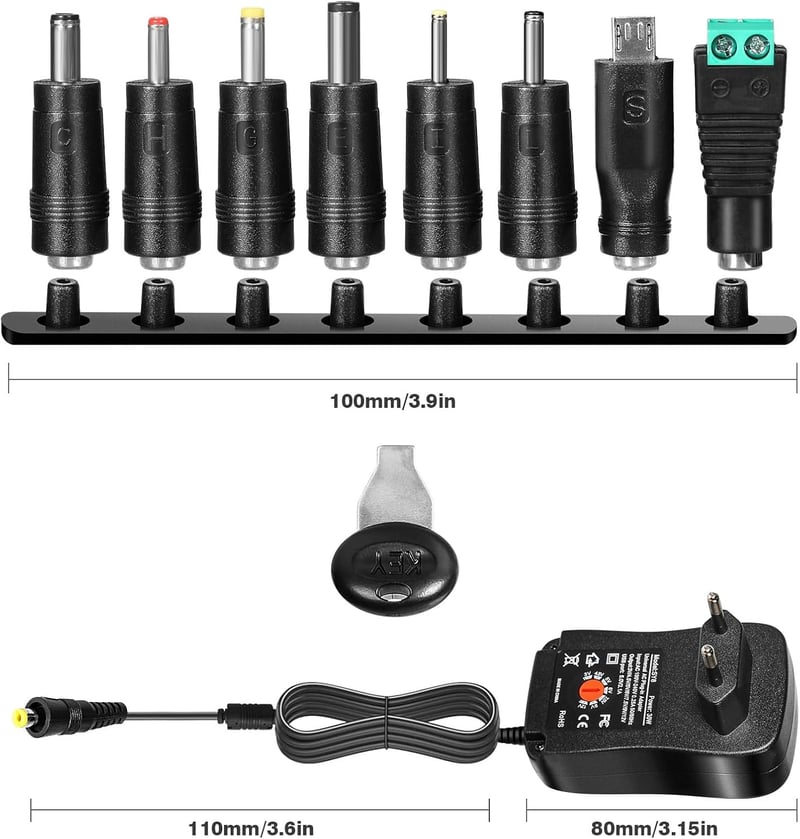 DEWIN 30W Univerzális Tápegység AC/DC 3-12V Többfeszültségű Adapter