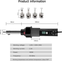DEWIN 450W Forró Levegő Pisztoly LCD Kijelzővel Forrasztó Állomás 2