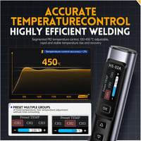 DEWIN HS-02A Intelligens Forrasztópáka Készlet, 100-450°C Hőmérséklet Szabályozás, 100W PD 8