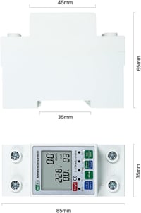 DEWIN Okos Villamosenergia Mérő DIN Sínre WiFi Tuya Intelligens Áram Feszültség Monitorozó Fogyasztásmérő Újraindítás Védelem 2