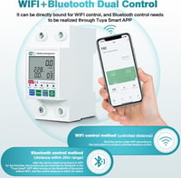 DEWIN Okos Villamosenergia Mérő DIN Sínre WiFi Tuya Intelligens Áram Feszültség Monitorozó Fogyasztásmérő Újraindítás Védelem 6