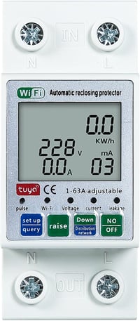 DEWIN Okos Villamosenergia Mérő DIN Sínre WiFi Tuya Intelligens Áram Feszültség Monitorozó Fogyasztásmérő Újraindítás Védelem 9