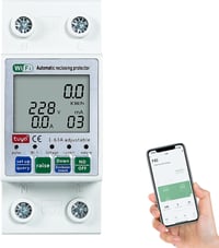 DEWIN Okos Villamosenergia Mérő DIN Sínre WiFi Tuya Intelligens Áram Feszültség Monitorozó Fogyasztásmérő Újraindítás Védelem 1