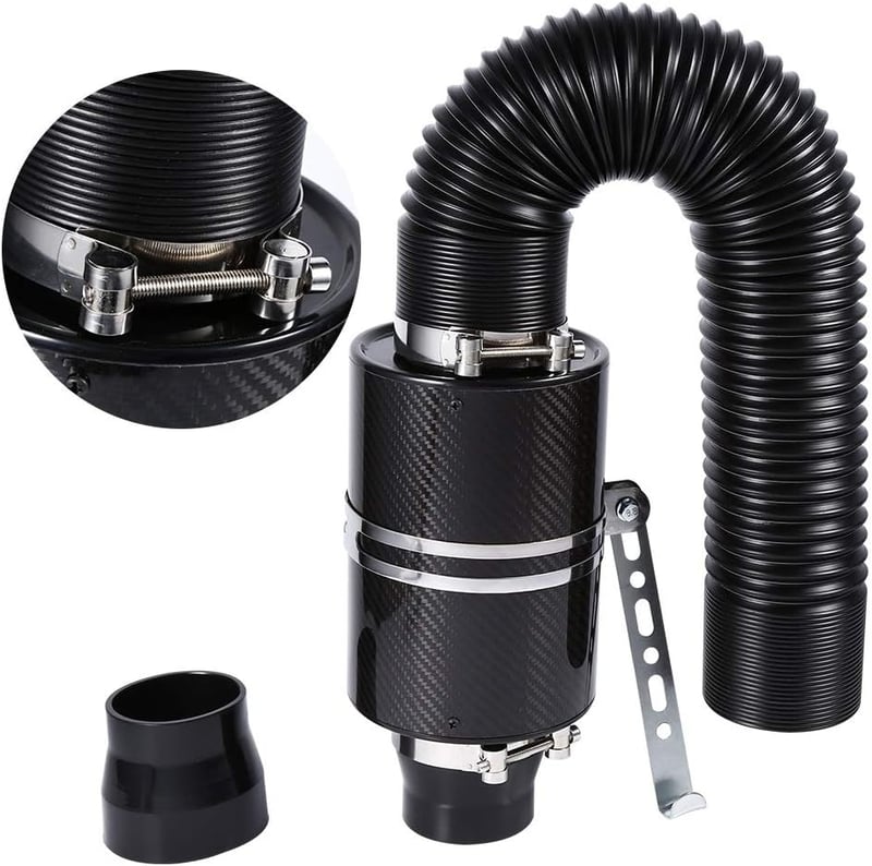 DEWIN Univerzális Autó Légszűrő 3 Inch Szénszálas Hideglevegő Szűrő Készlet