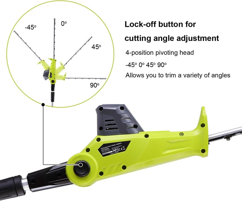 DEWINNER 20V akkumulátoros sövényvágó 46cm, 16mm vágásmélység, ergonomikus