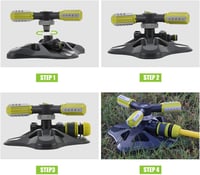 DEWINNER 360°-ban forgó kerti locsoló 3 karos automata öntözőrendszer 6