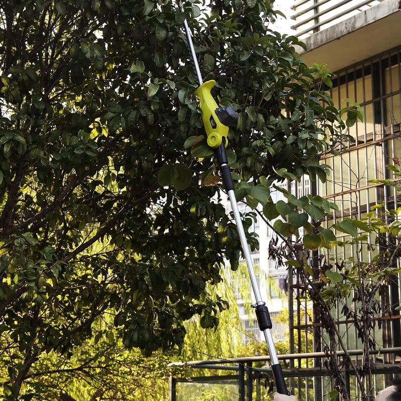 DEWINNER Akkumulátoros Sövényvágó Teleszkópos Nyéllel, 46cm Vágási Szélesség, 2x2.0Ah Akkuval
