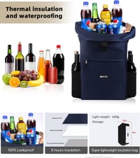 DEWUR 35L Hűtő Hátizsák Vízálló Piknik Camping Strand Túra Utazás 3