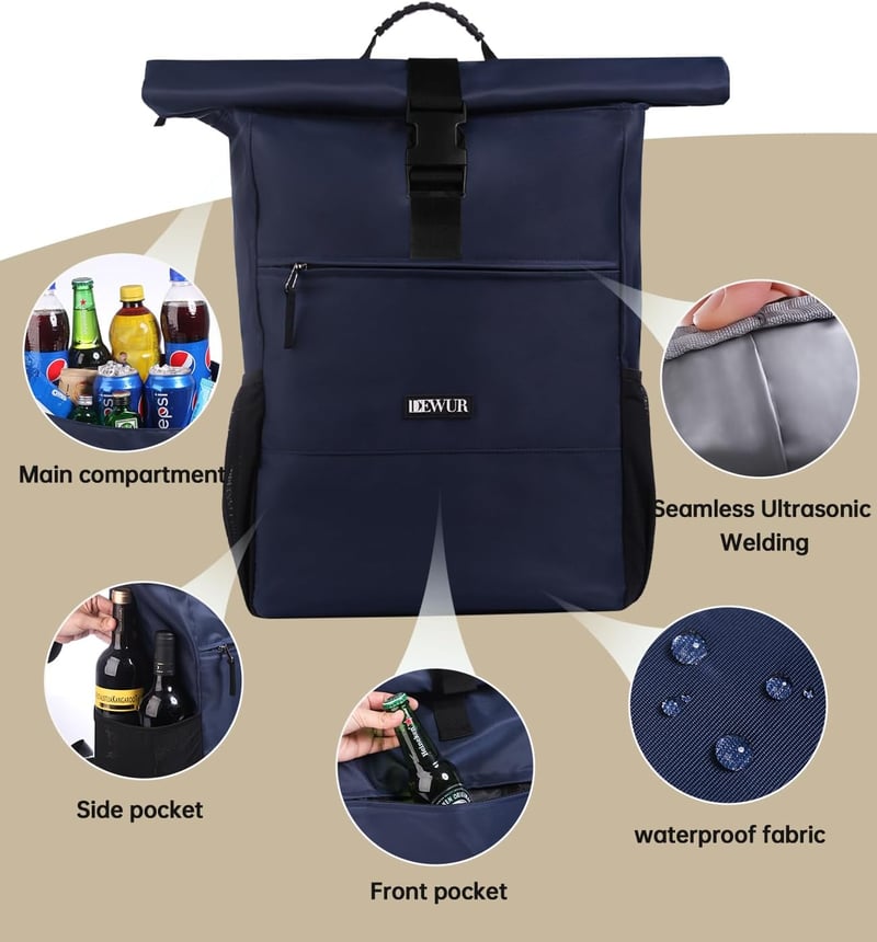 DEWUR 35L Hűtő Hátizsák Vízálló Piknik Camping Strand Túra Utazás