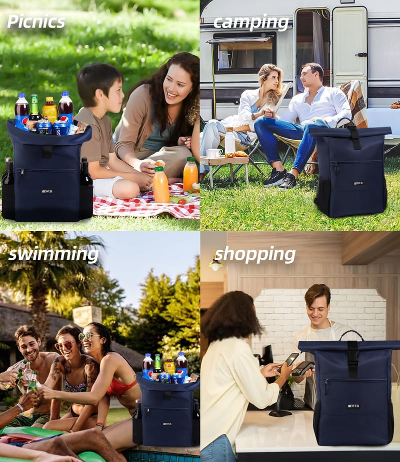 DEWUR 35L Hűtő Hátizsák Vízálló Piknik Camping Strand Túra Utazás