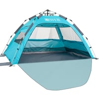 Dewur pop-up šator za plažu za 2-4 osobe, sjenilo, UV zaštita UPF 50+, vodootporan, plavi, za kampiranje, vrt i obitelji 1