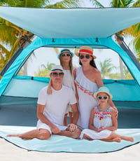 Dewur pop-up šator za plažu za 2-4 osobe, sjenilo, UV zaštita UPF 50+, vodootporan, plavi, za kampiranje, vrt i obitelji 7