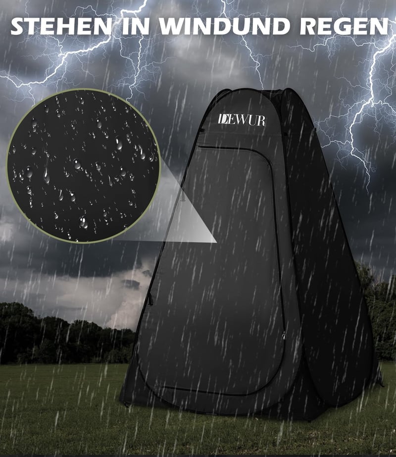 DEWUR UV50+ Sátor Wc Zuhany Öltöző Kemping Strand Hordtáskával
