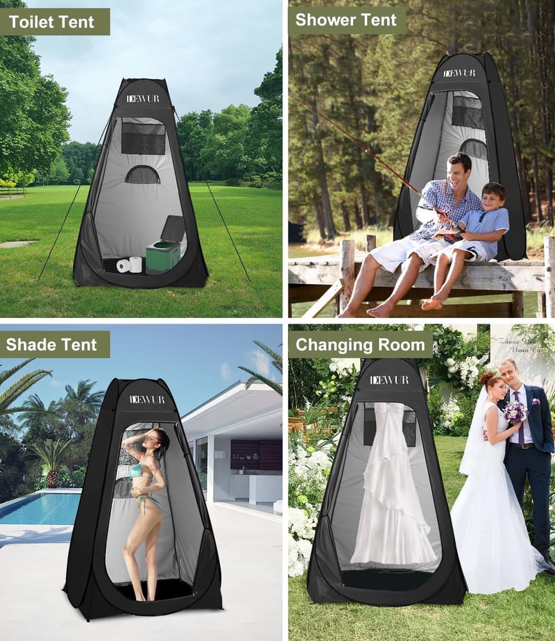 DEWUR UV50+ Sátor Wc Zuhany Öltöző Kemping Strand Hordtáskával