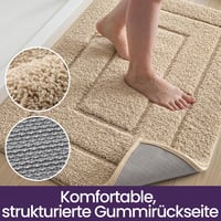 Kúpeľňová predložka DEXI protišmyková mäkká z mikrovlákna béžová 60x150 cm savý kúpeľňový koberček 6