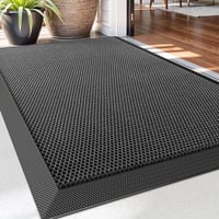 Covoraș de intrare pentru exterior DEXI 80x120 cm, preș antiderapant pentru reținerea murdăriei, gri închis 1