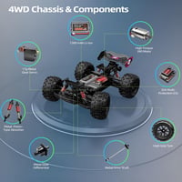 Dexinco 1:16 4WD RC Autó 40 km/h Vízálló Terepjáró Buggy 2 Akkuval 5