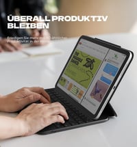 Husă cu tastatură Dexnor pentru iPad 11 și 10 gen, carcasă magnetică cu touchpad și suport pentru creion, QWERTZ, negru, 11 și 10,9, 2025 și 2022 7