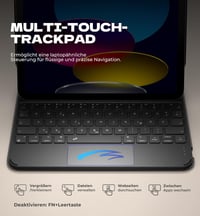 Husă cu tastatură Dexnor pentru iPad 11 și 10 gen, carcasă magnetică cu touchpad și suport pentru creion, QWERTZ, negru, 11 și 10,9, 2025 și 2022 5