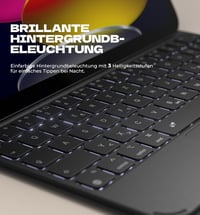 Husă cu tastatură Dexnor pentru iPad 11 și 10 gen, carcasă magnetică cu touchpad și suport pentru creion, QWERTZ, negru, 11 și 10,9, 2025 și 2022 6