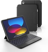 Husă cu tastatură Dexnor pentru iPad 11 și 10 gen, carcasă magnetică cu touchpad și suport pentru creion, QWERTZ, negru, 11 și 10,9, 2025 și 2022 1