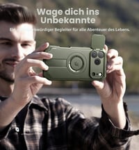 Husă Dexnor pentru iPhone 16 Plus cu protecție pentru lentila camerei, suport glisant și folie de protecție pentru ecran inclusă, husă de protecție magnetică rezistentă la șocuri (Heavy Duty) - Verde Militar 7