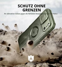 Husă Dexnor pentru iPhone 16 Plus cu protecție pentru lentila camerei, suport glisant și folie de protecție pentru ecran inclusă, husă de protecție magnetică rezistentă la șocuri (Heavy Duty) - Verde Militar 5