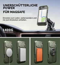 Husă Dexnor pentru iPhone 16 Plus cu protecție pentru lentila camerei, suport glisant și folie de protecție pentru ecran inclusă, husă de protecție magnetică rezistentă la șocuri (Heavy Duty) - Verde Militar 6