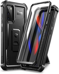 Dexnor puzdro pre Samsung Galaxy S20 5G so vstavanou ochranou displeja a stojanom, vojenský stupeň odolnosti voči nárazom, čierne 1