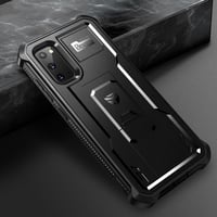 Dexnor puzdro pre Samsung Galaxy S20 5G so vstavanou ochranou displeja a stojanom, vojenský stupeň odolnosti voči nárazom, čierne 5