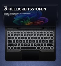 Husă Dexnor pentru Surface Pro 11, 10, 9 cu tastatură, suport magnetic flotant stil Magic, touchpad, iluminare de fundal și suport pentru stilou 4